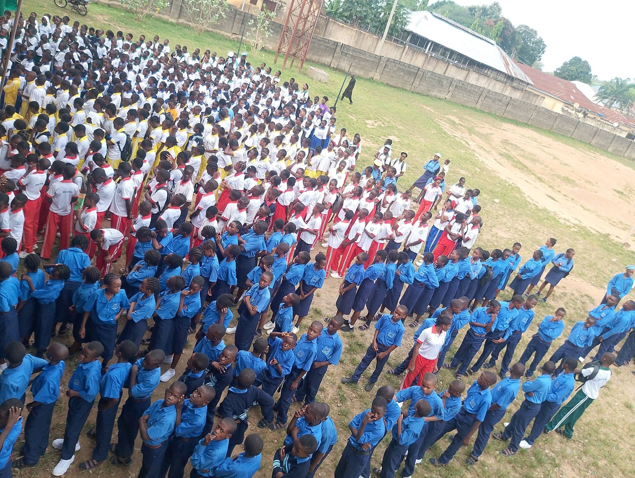 Students gathered in a school assembly during a SowersHub outreach